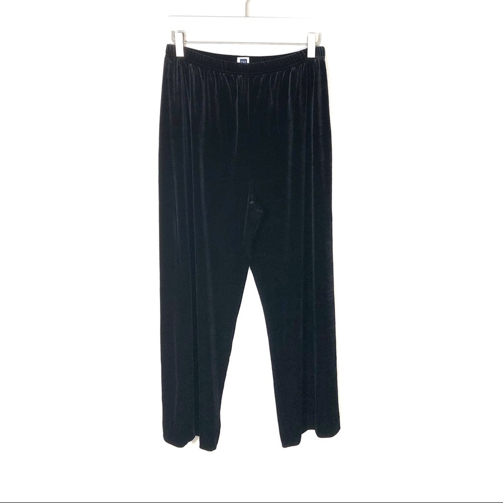 GAP velour lounge pants black wide leg high rise M
